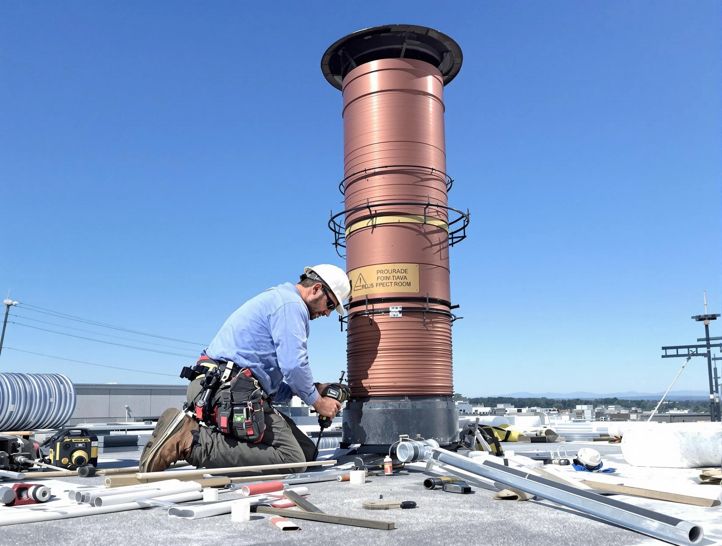 Installed chimney liner by Norman Chimney Sweep in Norman, OK