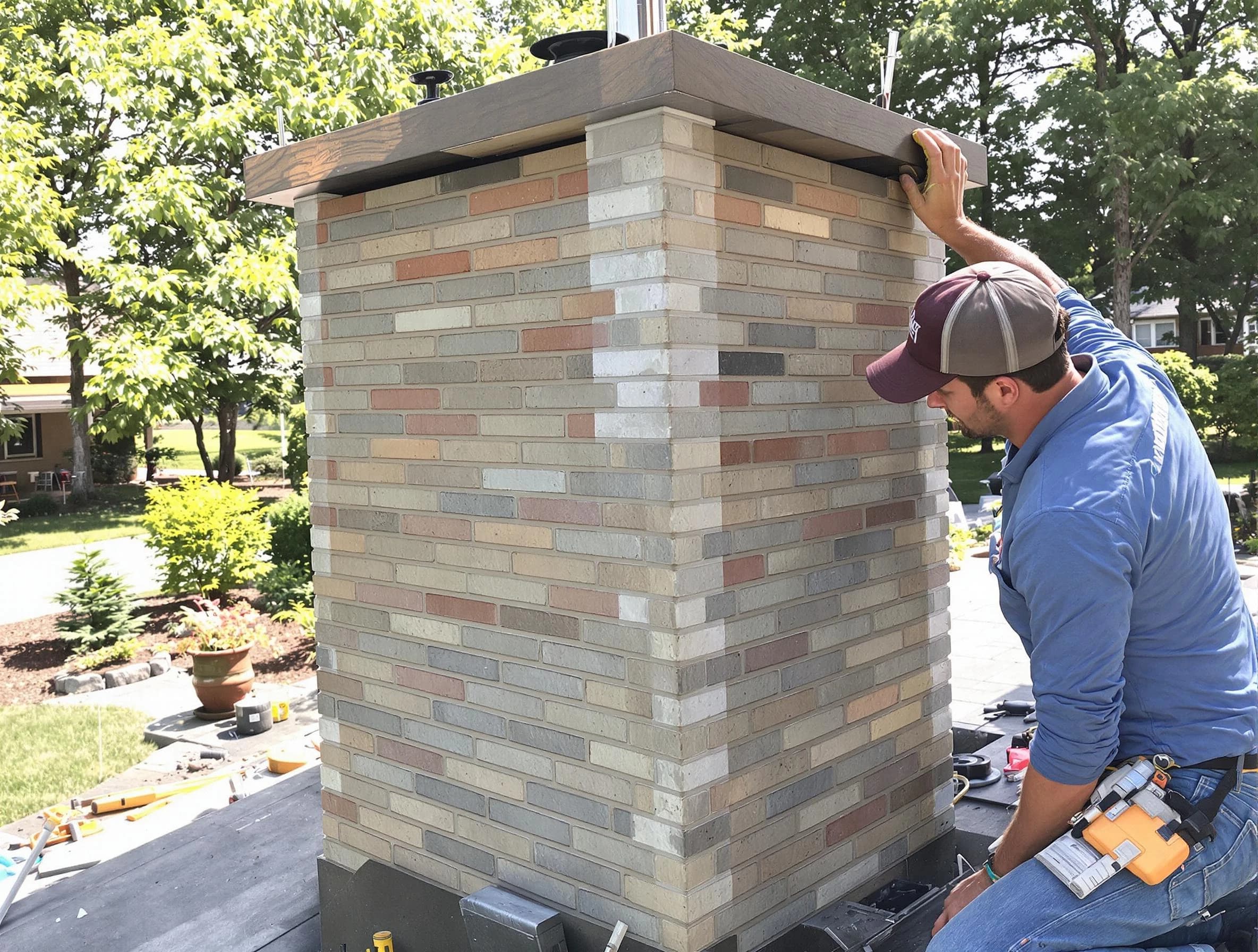 Norman Chimney Sweep completing a modern chimney remodel in Norman, OK