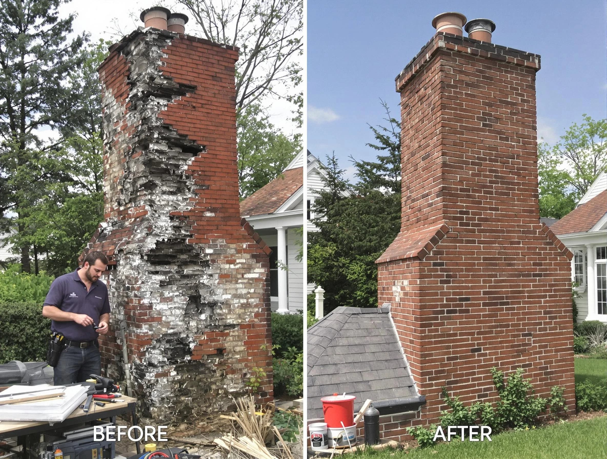 Norman Chimney Sweep performing a full chimney restoration in Norman, OK