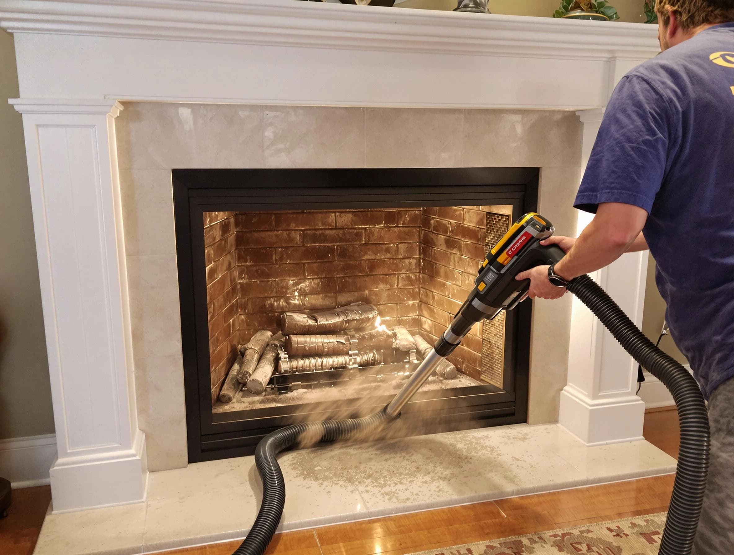 Fireplace cleaning performed by Norman Chimney Sweep in Norman, OK