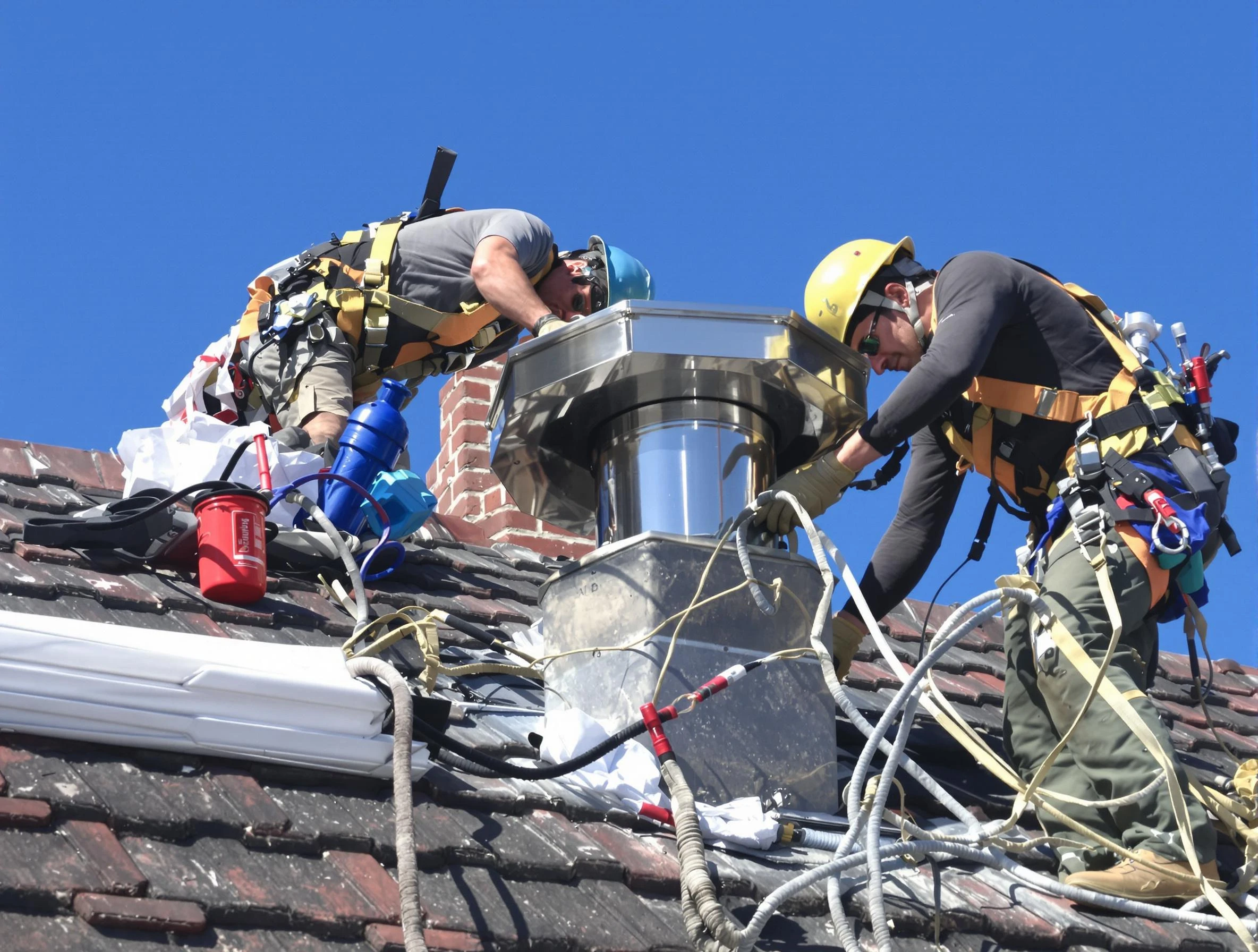 Protective chimney cap installed by Norman Chimney Sweep in Norman, OK