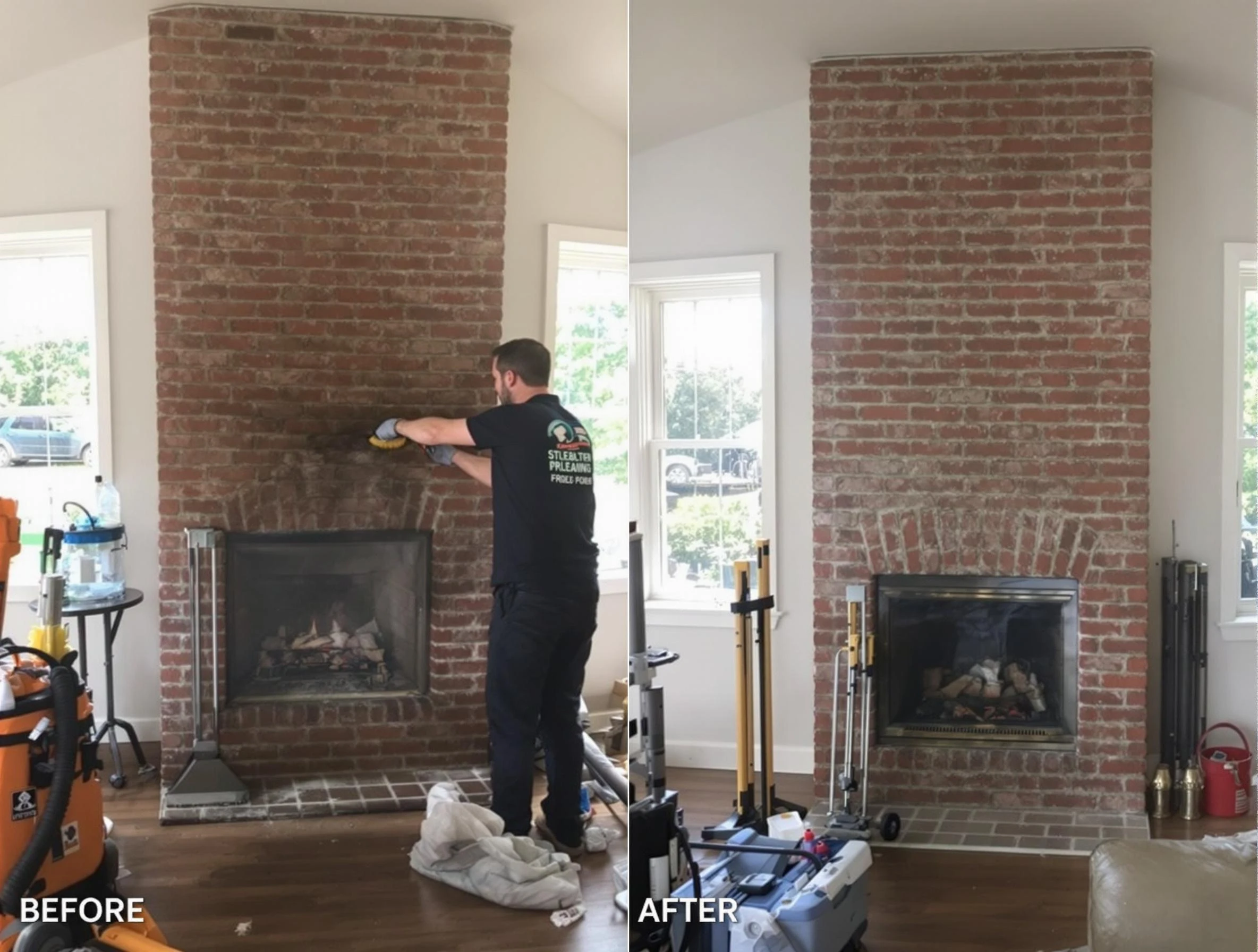 Finished chimney sweeping service by Norman Chimney Sweep in Norman, OK