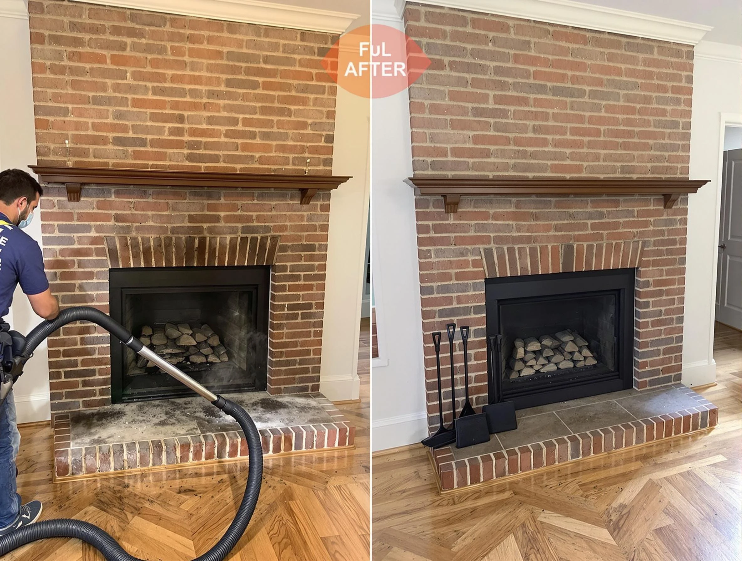Norman Chimney Sweep carefully sanitizing a fireplace in Norman, OK