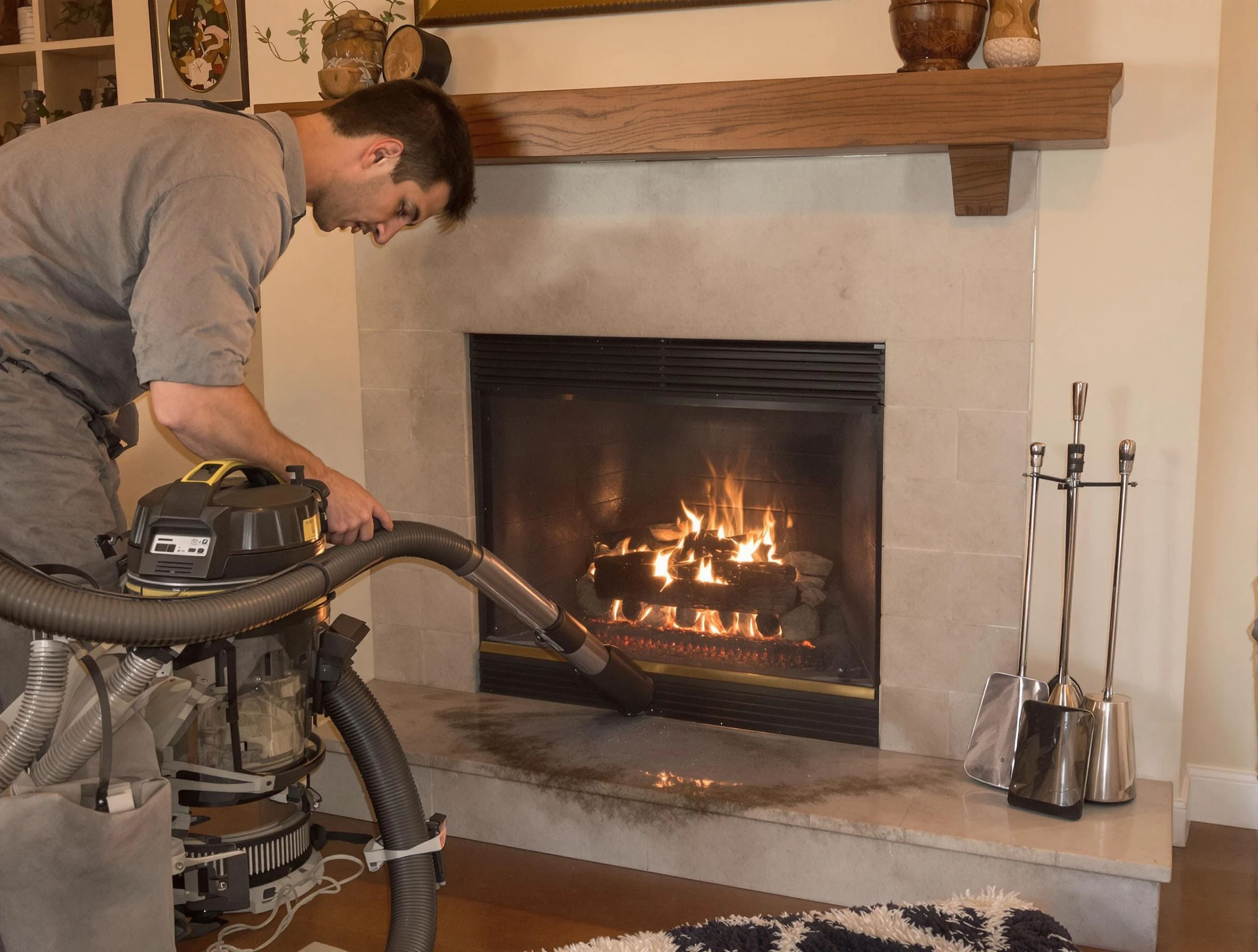 Routine fireplace upkeep by Norman Chimney Sweep in Norman, OK