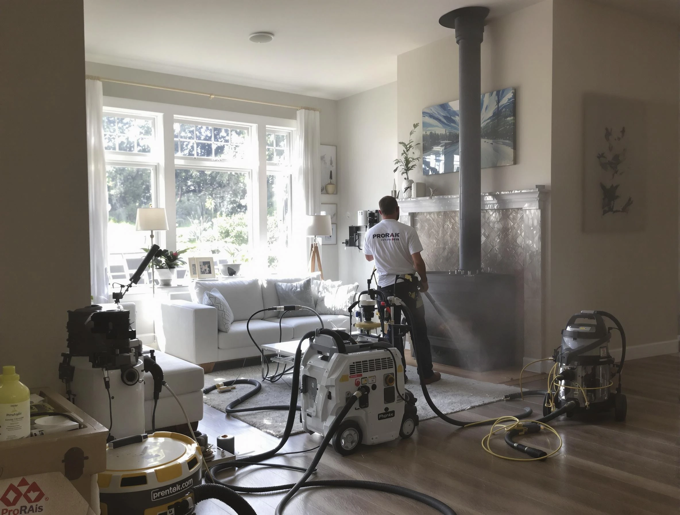Soot removal service by Norman Chimney Sweep for a fireplace in Norman, OK